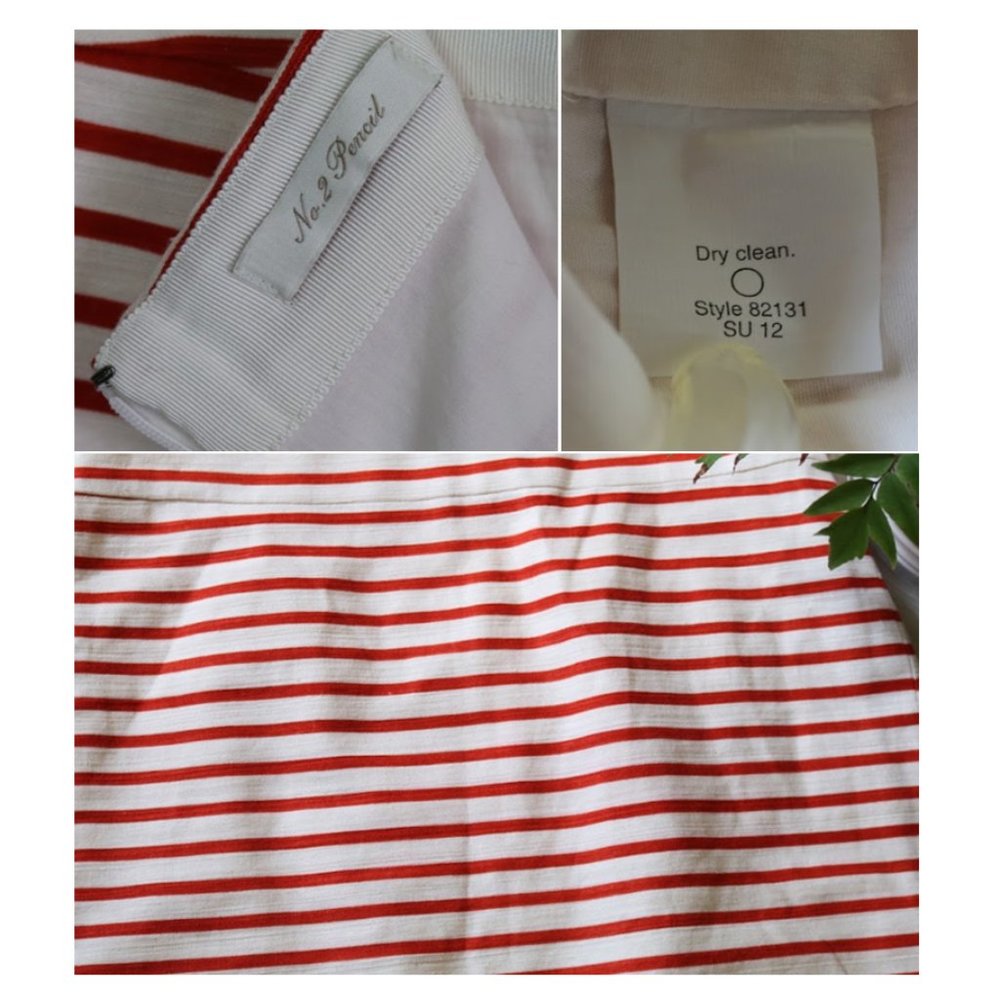 J. CREW No. 2 Pencil Skirt in Deck Stripe Style # 82131 - Red, Size 2 - Picture 14 of 16